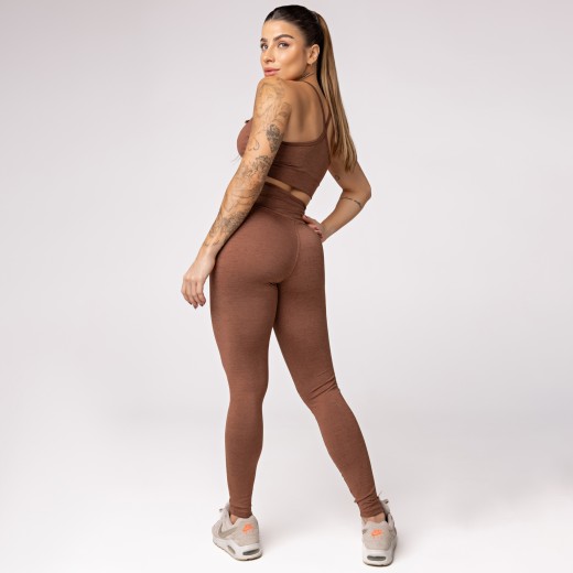 Legging Fitness Melange Marrom