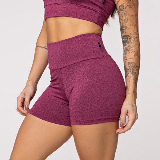 Short Fitness Fitness Melange Vinho