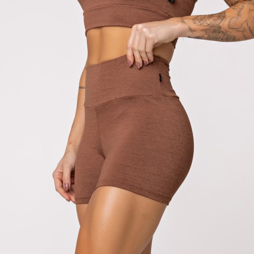 Short Fitness Fitness Melange Marrom