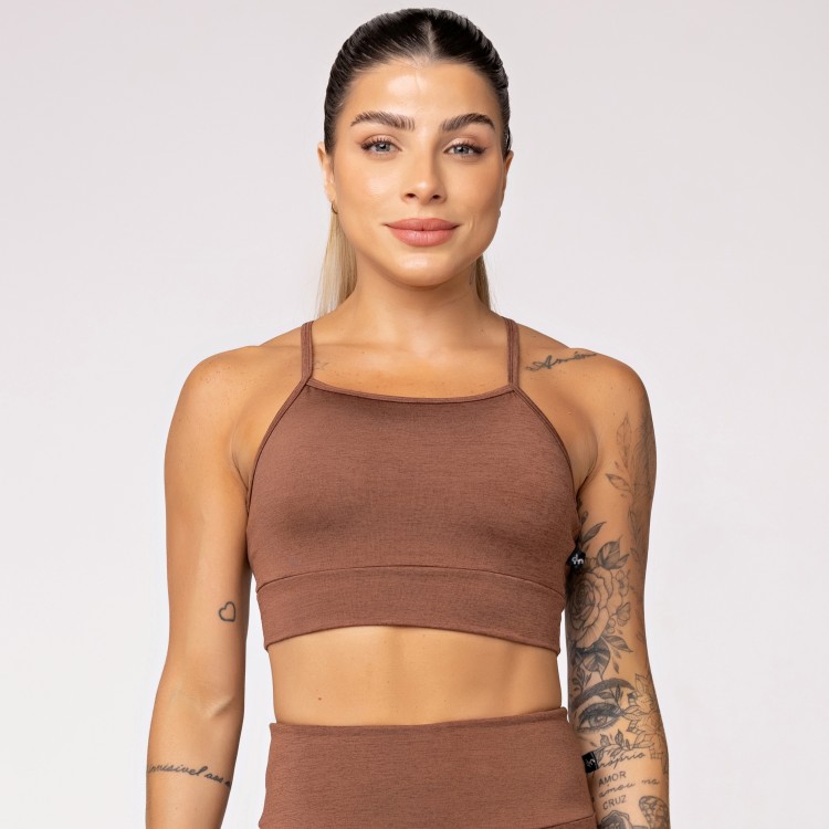 Top Fitness Melange Marrom