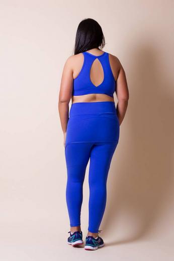 Calça Legging Plus Size com Saia Azul