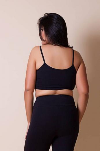 Top Strappy Plus Size Preto