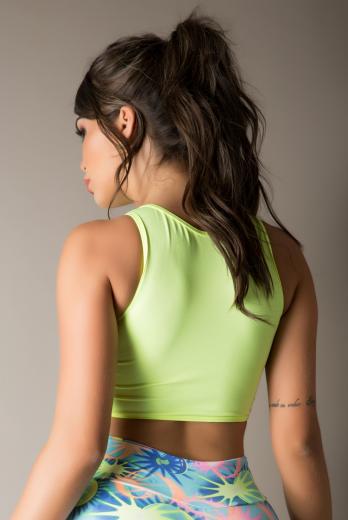 Cropped Fitness Tie Yellow Fluor