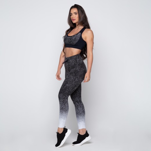 Legging Fitness Estampa Degradê Branca