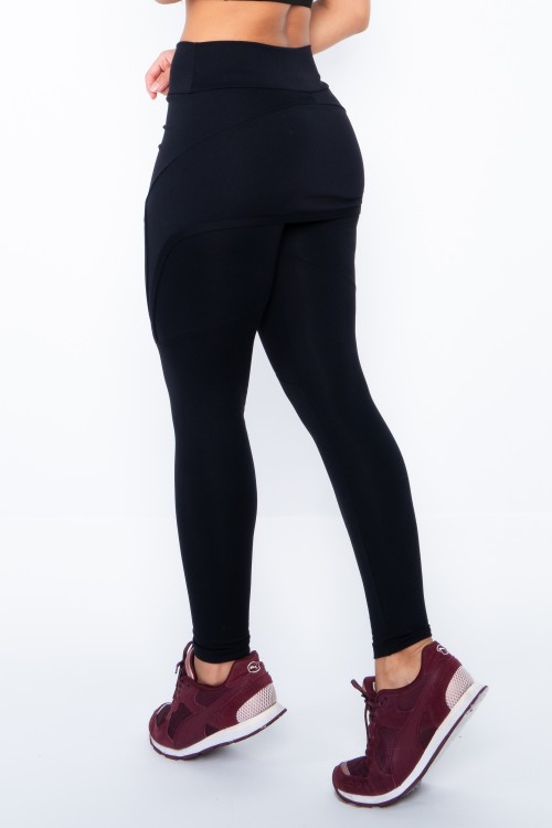 Calça Legging Poliamida com Tapa Bumbum Preta