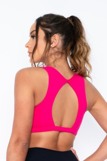 Top Fitness Básico com Bojo Rosa Pink