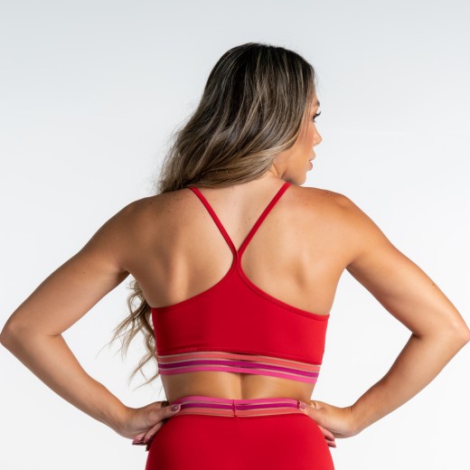 Top Fitness Vermelho com Elástico Colors