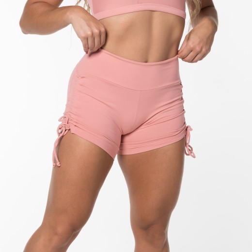 Short Fitness Rolotê Ajustável Rosê