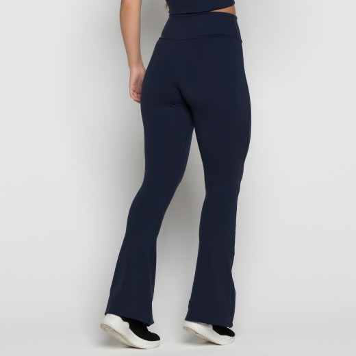 Calça Flare Poliamida Azul Marinho