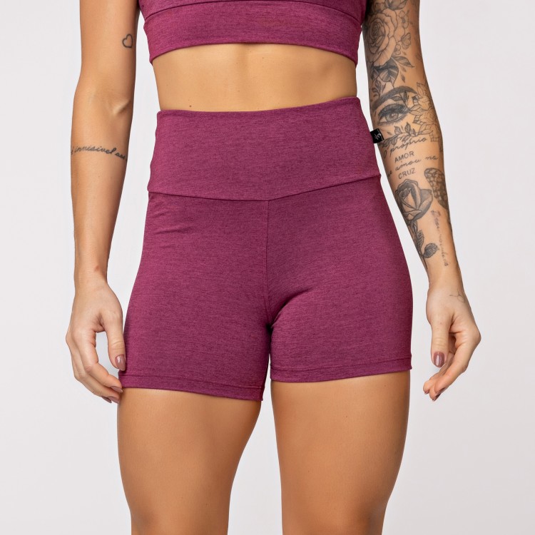 Short Fitness Melange Vinho