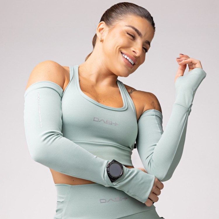 Manguito Baixa Pace com Abertura para Relógio e Dedeira Verde Oliva