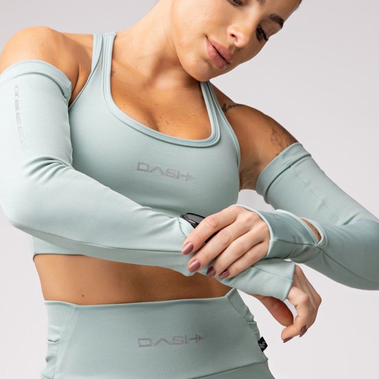 Manguito Baixa Pace com Abertura para Relógio e Dedeira Verde Oliva