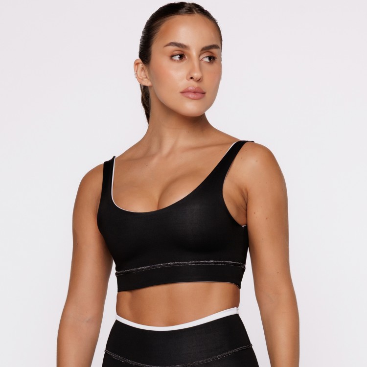 Top Fitness Reversível Branco Tenha Dois Looks em Uma Só Peça