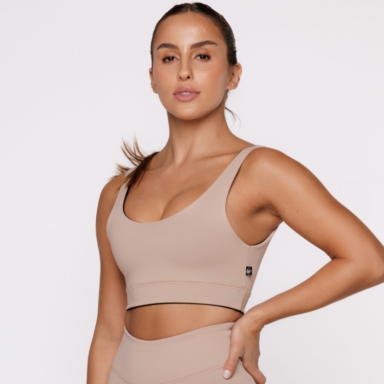Top Fitness Reversível Canela Tenha Dois Looks em Uma Só Peça