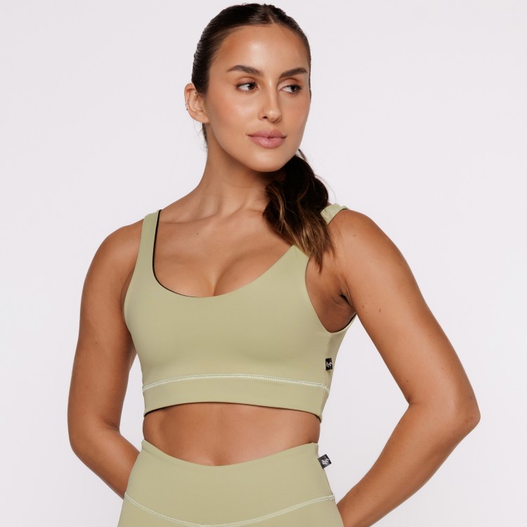 Top Fitness Reversível Pistache Tenha Dois Looks em Uma Só Peça