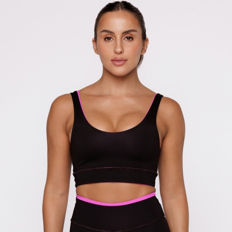 Top Fitness Reversível Pitaia Tenha Dois Looks em Uma Só Peça