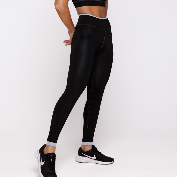 Legging Fitness Reversível Azul Tenha Dois Looks em Uma Só Peça